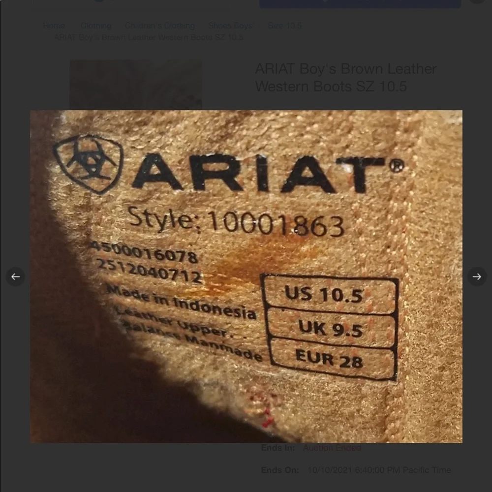 Ariat boys brown leather western boots